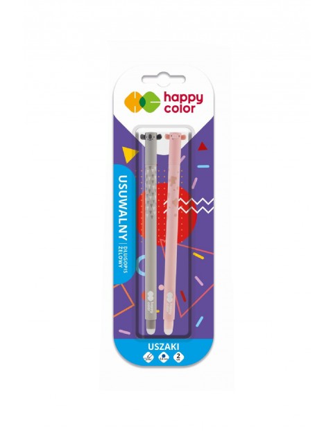 Długopis wymazywalny Happy Color Uszaki - 0.5mm - niebieski - 2 szt