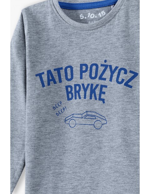 Bluzka niemowlęca z polskim napisem - TATO POŻYCZ BRYKĘ