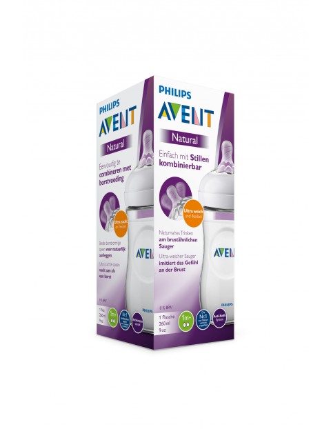 Butelka Avent z serii Natural 260ml - BPA Free 1msc+