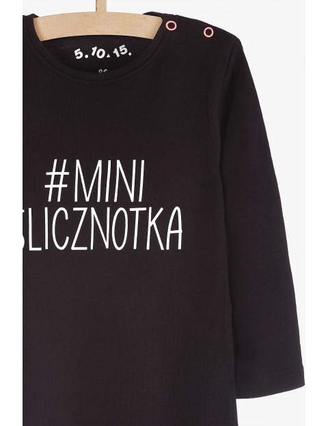 Body niemowlęce czarne z napisem #Mini ślicznotka