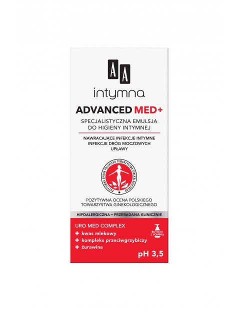 AA Intymna Advanced Med+ specjalistyczna emulsja do higieny intymnej Advanced pH 3,5 300 ml