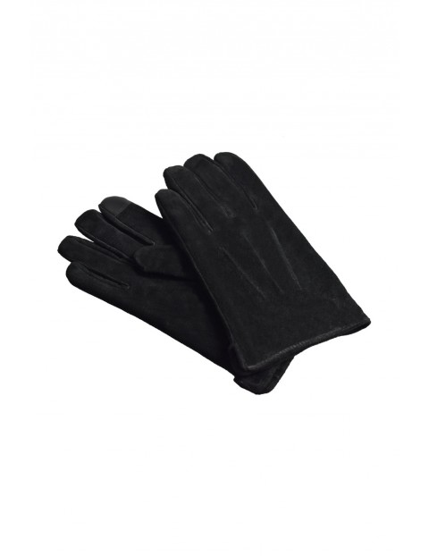 Rękawiczki męskie skórzane antybakteryjne - czarne