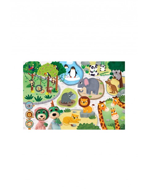 Puzzle dla dzieci Super Giant Double Sided - Bobaski w ZOO wiek 2+