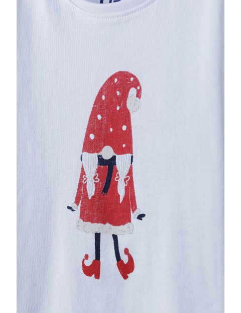 Bawełniany t-shirt dziewczęcy- motyw świąteczny