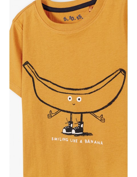 Bawełniany t-shirt chłopięcy - SMILING LIKE A BANANA