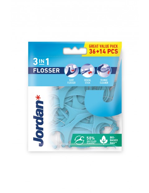 Jordan Flosser 3 in 1 niciowykałaczki - 50 sztuk