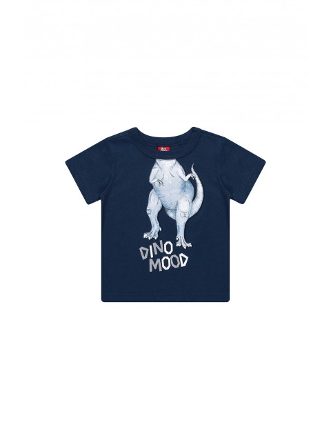 Komplet chłopięcy t-shirt i granatowe spodenki Dino Mood 