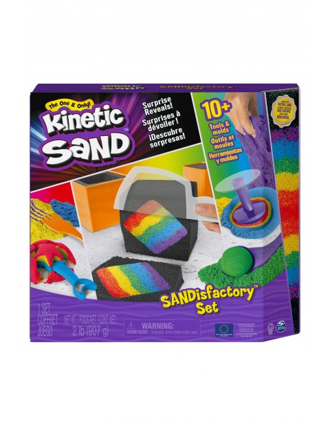 Kinetic sand - wytwórnia piasku, zestaw kolorowego piasku z akcesoriami i zaskakującymi efektami