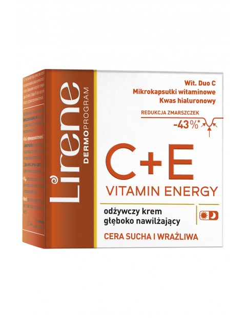 Lirene Vitamin Energy C+E Odżywczy krem głęboko nawilżający 50 ml