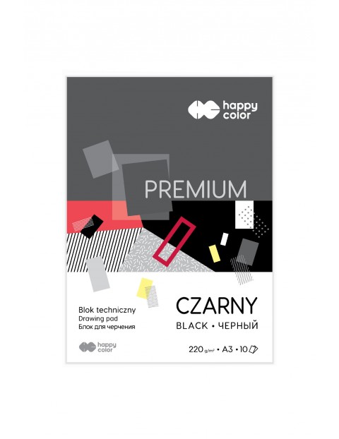 Blok techniczny PREMIUM czarny A3, 220g - 10 arkuszy