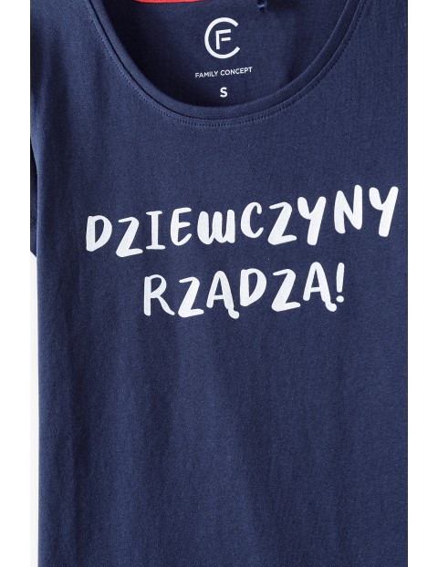 T-shirt damski z napisem Dziewczyny rządzą