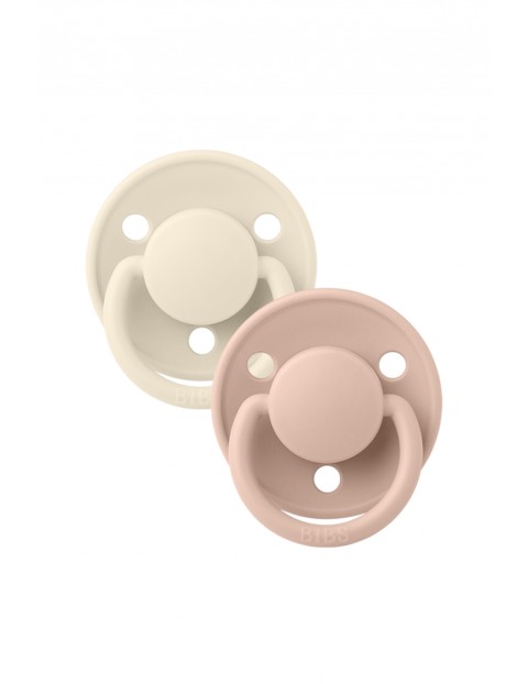 Bibs De lux 2-pack Ivory & Blush silikonowy one size