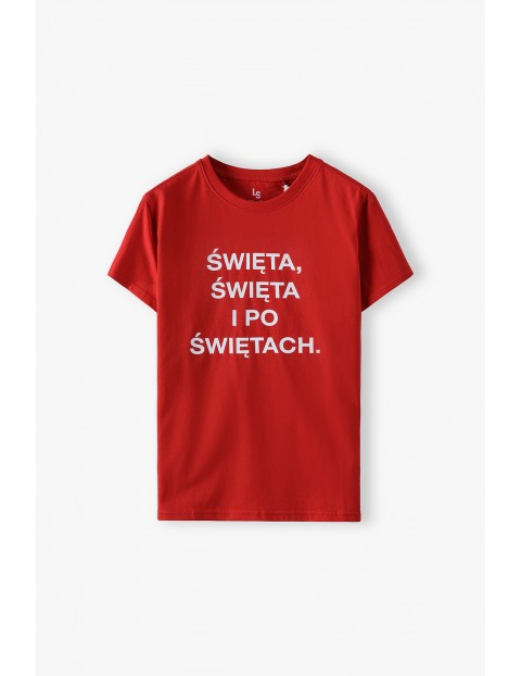 T-shirt chłopięcy z napisem - Święta, święta i po świętach