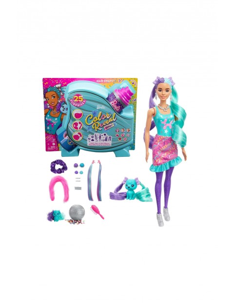 Barbie Color Reveal Imprezowe stylizacje Lalka + zwierzątko i akcesoria 