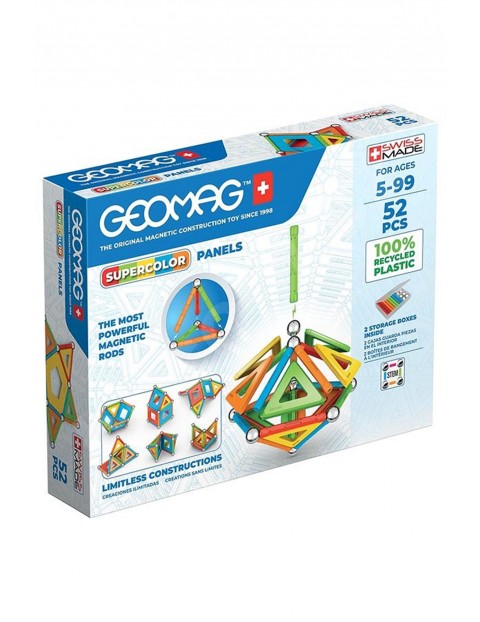 Geomag - klocki konstrukcyjne - Supercolor Panels Recycled - 52 elementy wiek 5+