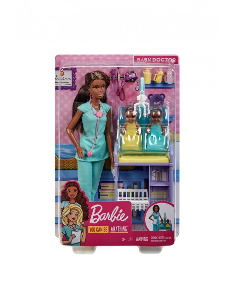 Barbie Pediatra Zestaw Kariera Lalka brunetka wiek 4+