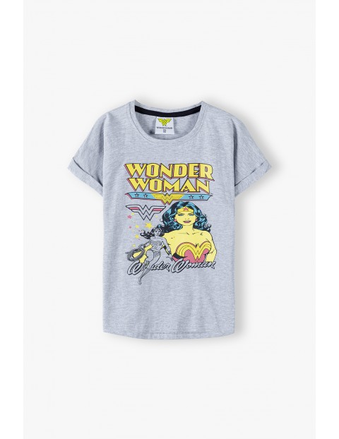 T-shirt dziewczęcy Wonder Woman - szary 