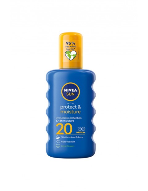 Nivea Sun Protect & Moisture nawilżający balsam w sprayu do opalania SPF20, 200ml