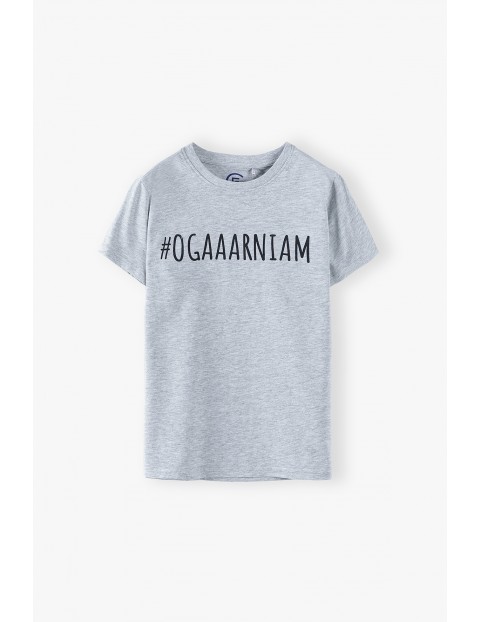 T-shirt chłopięcy z napisem- #Ogaaarniam