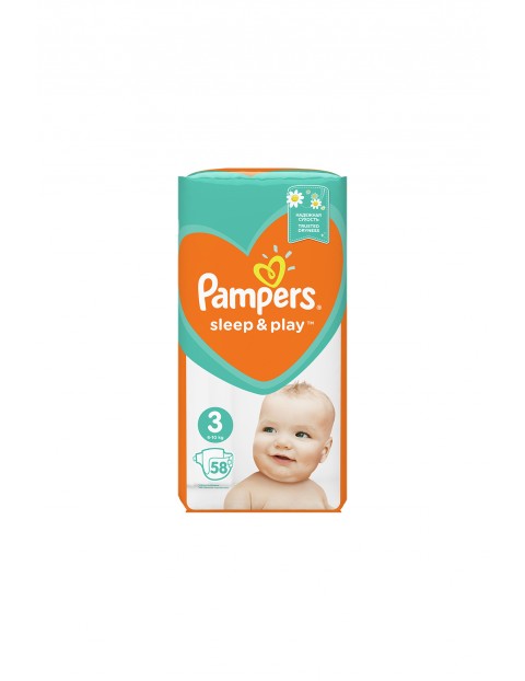 Pampers Sleep&Play, rozmiar 3, 58 szt pieluszek 6–10kg