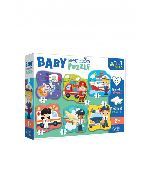 Puzzle dla dzieci Baby Progressive - Zawody i pojazdy wiek 2+