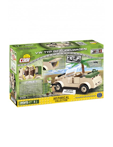 Klocki COBI 2402 VW typ 82 Kubelwagen Historical Collection - 195 el wiek 5+