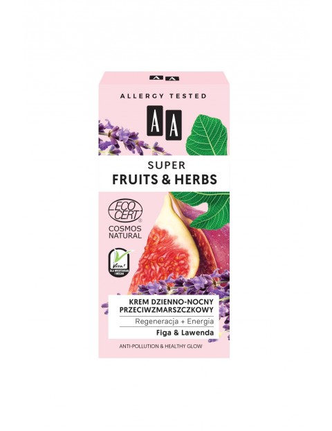   AA Super Fruits&Herbs krem dzienno-nocny przeciwzmarszczkowy regeneracja + energia NATURAL 50 ml