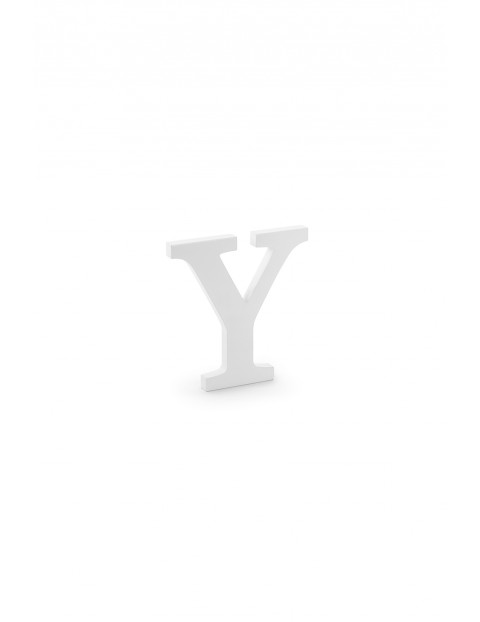 Drewniana litera Y biała 19x20cm - 1 szt.