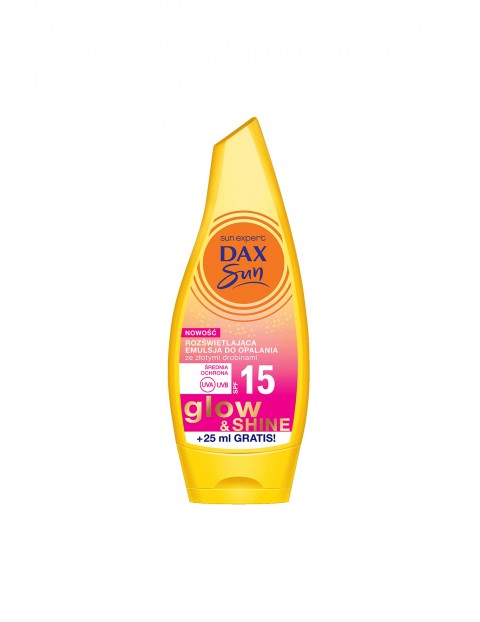 Dax Sun, emulsja do opalania ze złocistymi drobinami SPF 15, 175 ml