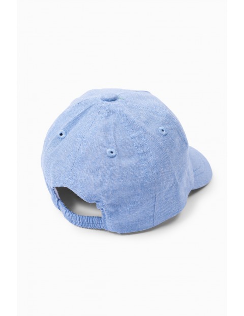 Niebieska czapka niemowlęca z daszkiem