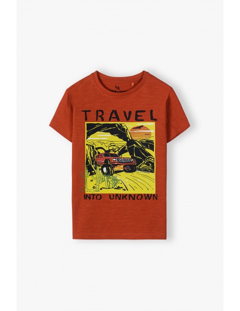 Bawełniany T-shirt dla chłopca - Travel