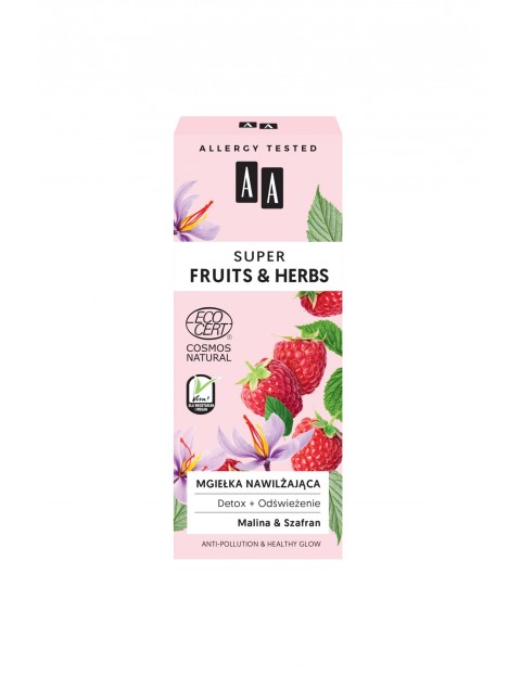 AA Super Fruits&Herbs mgiełka nawilżająca detox + odświeżenie NATURAL 50 ml