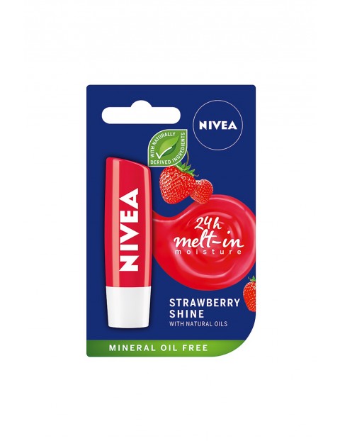 Nivea Strawberry Shine Pielęgnująca pomadka do ust 4,8 g