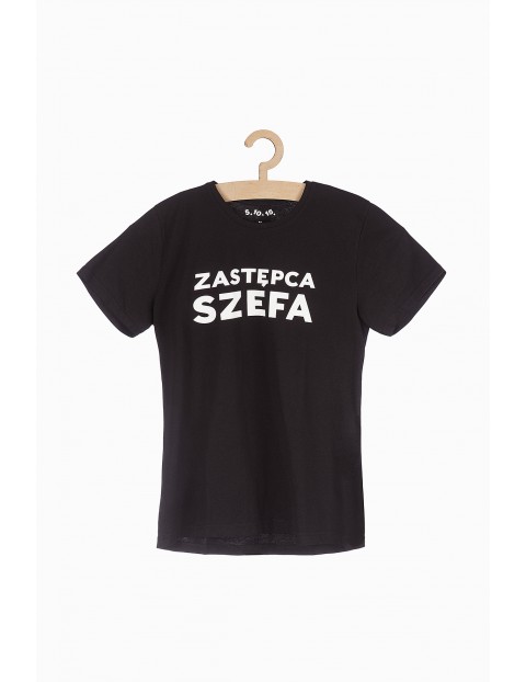 T-shirt męski czarny- Zastępca szefa