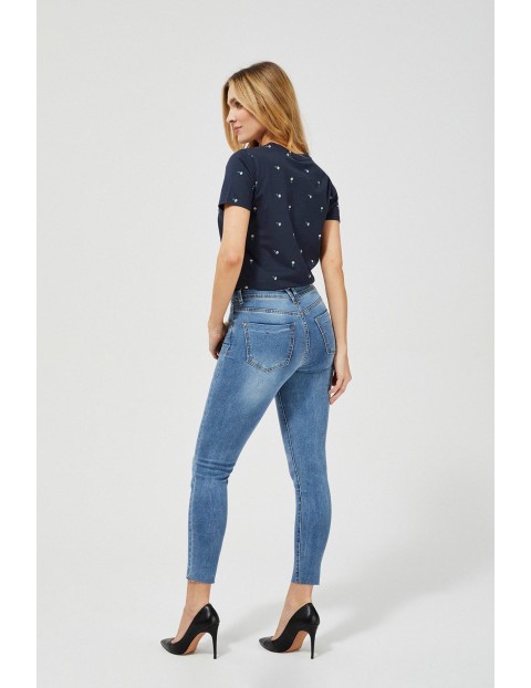 Jeansy damskie skinny - niebieskie