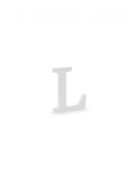 Drewniana litera L biała, 16x20cm 1 szt.