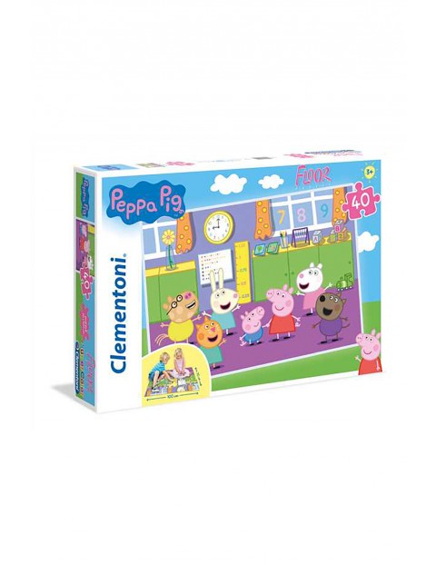 Puzzle Podłogowe Super Color Świnka Peppa Clementoni - 40 elementów