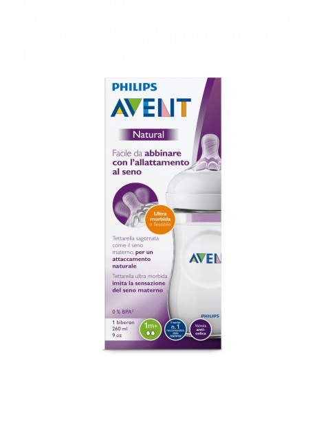 Butelka Avent z serii Natural 260ml - BPA Free 1msc+