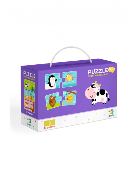 Puzzle Duo Co Jedzą Zwierzęta - 12 el 18msc+