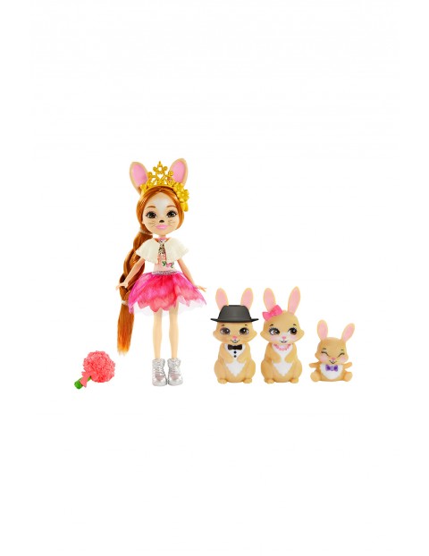 Enchantimals Rodzina Króliczki Brystal Bunny Lalka + figurki wiek 3+