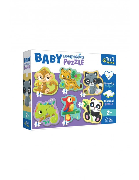 Puzzle Baby Progressive - Zwierzęta exotic wiek 3+