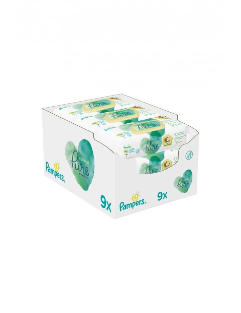 Pampers Coconut Pure nawilżane chusteczki dla dzieci 9x42szt