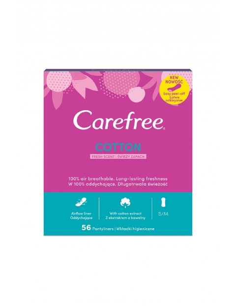 Wkładki higieniczne Carefree Cotton Fresh - 56 sztuk