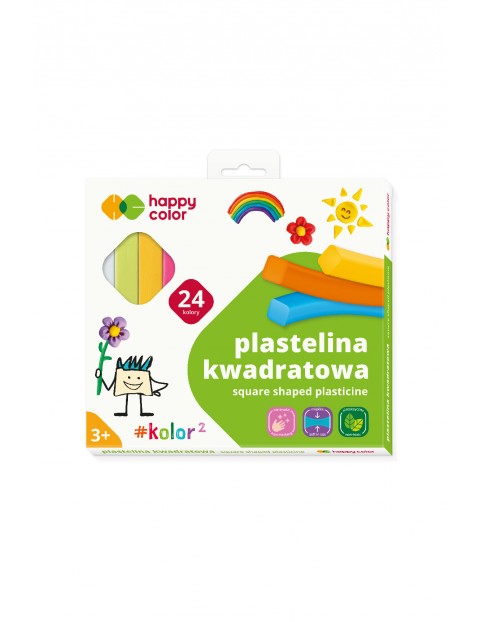 Plastelina szkolna kwadratowa - 24 kolory