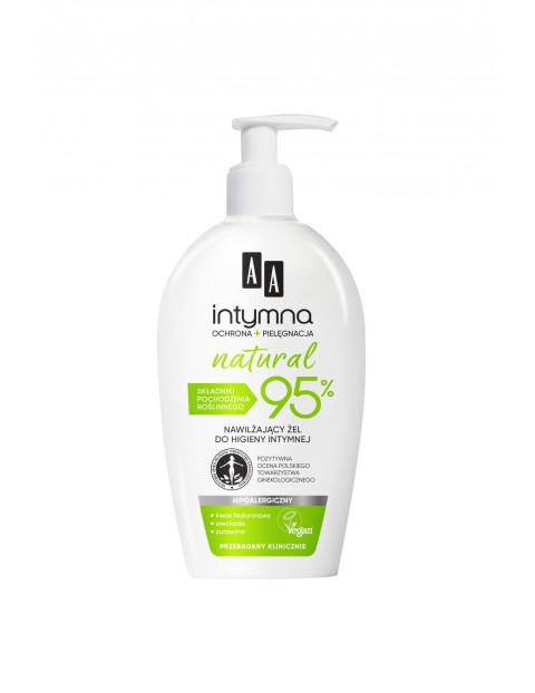 AA Intymna Ochrona&Pielęgnacja NATURAL 95% żel nawilżający do higieny intymnej 300 ml