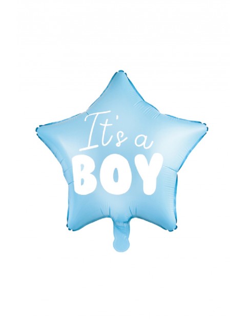 Balon foliowy Gwiazdka - It's a boy - jasny niebieski- 1 szt