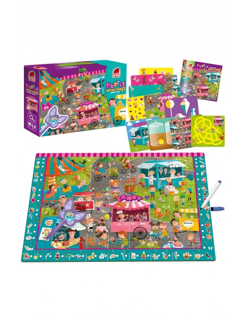 Puzzle z grą edukacyjną i lupą Detective candy fair 