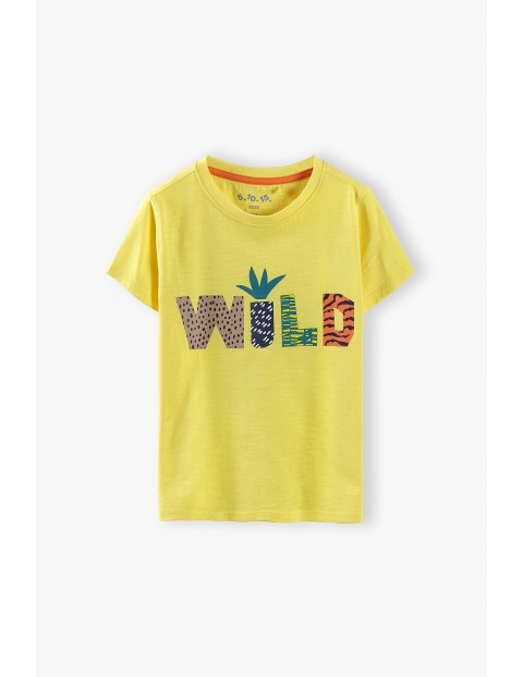 T-shirt chłopięcy w kolorze żółtym z napisem- Wild