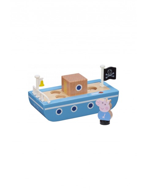 Peppa Drewniana łódka z figurką 