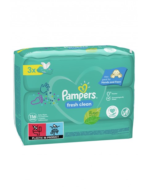 Pampers Fresh Clean Chusteczki 3 opakowania = 156 chusteczek